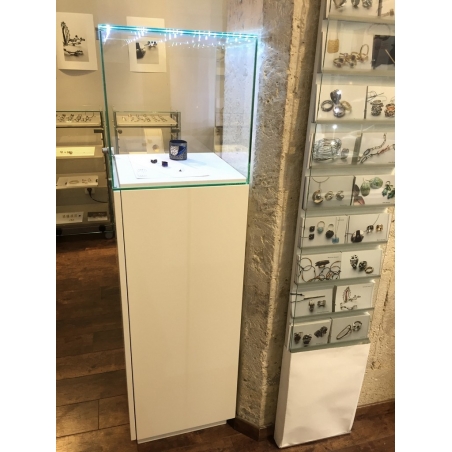 Glazen beschermkap met geintegreerde LED-verlichting 45 x 45 x 45 cm 
