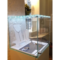 Glazen beschermkap met geintegreerde LED-verlichting 45 x 45 x 45 cm 